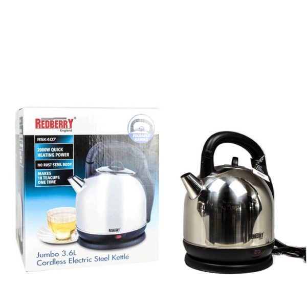 Redberry Stainless Steel Kettle – 3.6L